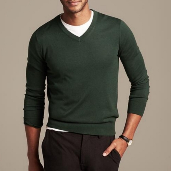 Banana Republic Silk Cashmere Sweater Mens L Brown Office Career Retro Y2K - Picture 2 of 9